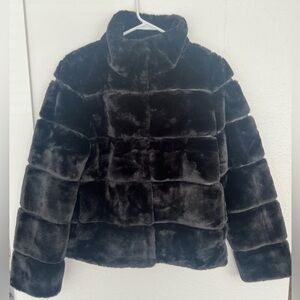 NWOT Karl Lagerfeld Cropped Faux Fur Jacket